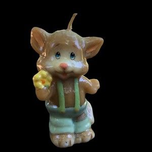 Vintage Feline Feelins Kitty Cat Candle 1980s; Cake Topper Candle